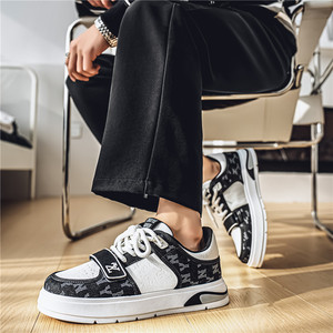 Men's Designer Loe-<b>top</b> Skateboard Shoes Trendy Retro Chunky Casual Shoes Streetwear Hip Hop Sneakers Black - Product Image 5