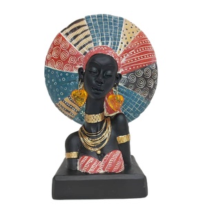 Nouveau Style africain fille buste résine ameublement décor 2023 - Product Image 2