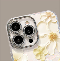 Coque de téléphone portable en acrylique avec motif coquillage et impression florale style peinture à l'huile pour iPhone 11 12 13 14 15 16 17 Pro Max Air