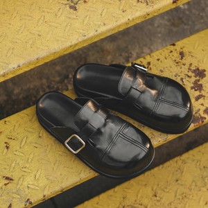 Mules pour femmes de style japonais et britannique, design de niche, à bout large, à plateforme, à enfiler, sans talon, pour l'extérieur - Product Image 1