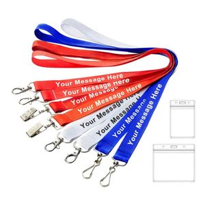 Custom Printed Polyester Lanyard with Logo Keychain and ID Card Clip for Promotional Items