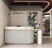 Comptoir de réception de salon de coiffure en bois massif moderne et durable, idéal pour les hôtels et les centres commerciaux, comptoir de caisse de luxe
