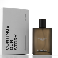 Vaporisateur de parfum carré personnalisé pour hommes Noir givré 30ml 50ml 100ml Flacon de parfum en verre avec boîte d'emballage