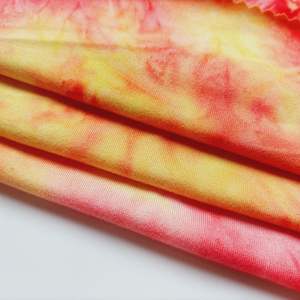 Tissu jersey tricoté en polyester et élasthanne 2026, double finition, effet soie de lait, tie-dye, extensible dans les quatre sens - Product Image 4