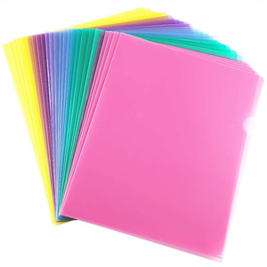 Hot New <strong>L</strong>-<strong>Shaped</strong> Single Page A4 Size Document <strong>Folder</strong> <strong>Plastic</strong> Transparent Color <strong>PP</strong> Material <strong>File</strong> Storage Pouch - Product Image 1