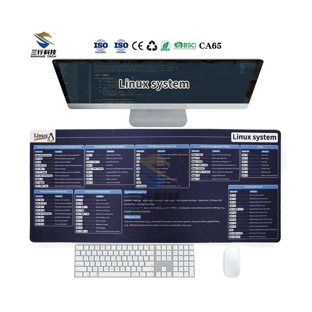 Hot Sale Mouse Mat Shortcut Keys Custom Mouse Mat XXL Large Size Rubber Desk Pad Gaming Shortcut Keys Mouse Pad for Home Office