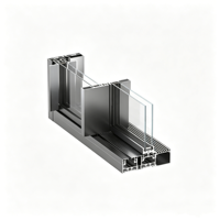 Portes coulissantes horizontales à double vitrage en verre Low-E avec cadre en alliage d'aluminium, faciles à assembler et à démonter, pour villa moderne