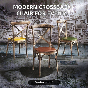 Modern Crossback <b>Chair</b> <b>Metal</b> Rattan Seat Waterproof ISO9001 Certified 3-5 Year Warranty <b>Outdoor</b> Events Hotels Weddings Parks - Product Image 2