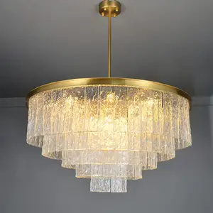 factory suppliers round indoor luxury ceiling chandelier gold LED home modern crystal Chandeliers Pendant Light