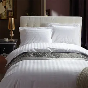 Wholesale bed linen manufacturer T200 T250 white hotel bed sheets
