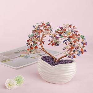 20-21cm cristal corazón dinero árbol curación piedra preciosa bonsái ornamento para boda FengShui riqueza buena suerte hogar interior Oficina Decoración - Product Image 5