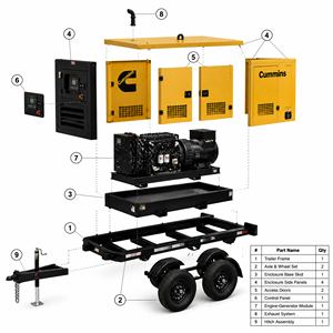Generador Diésel Super Silencioso de 40 Kva con Motor Cummins 4BT3.9-G2 Stamford, 30 Kw, Remolque Móvil, Certificaciones EAC, EPA, CE, ISO9001, UKCA, ROHS - Product Image 3