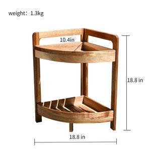 Estantería de pie de 3 niveles, escalera para plantas, estante de exhibición de esquina de madera de bambú macizo para sala de estar, dormitorio, hogar, oficina, cocina - Product Image 6