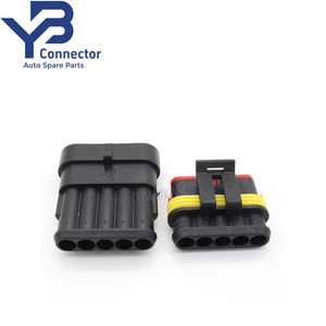 Boîtier en nylon <span class=keywords><strong>voiture</strong></span> électrique étanche Tyco 5 broches mâle femelle série 1.5 Amp Superseal connecteur 282089-1 282107-1 - Product Image 5