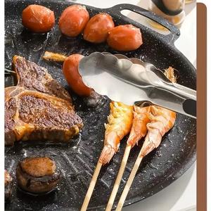 Piastra BBQ Antiaderente Stile Coreano, Griglia Girasole a Doppio Lato con Manici per Campeggio, Compatibile con Fornelli a Induzione e Gas - Product Image 4