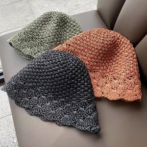 Wholesale Paper <strong>Straw</strong> Crochet Cloche <strong>Hat</strong> <strong>Straw</strong> Bucket <strong>Hat</strong> for Women Lady Summer Beach Sun UV Protection Travels Casual Dress - Product Image 2