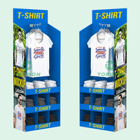 Présentoir de sol en carton personnalisé pour casquettes de baseball, unités de présentation de chapeaux en carton, présentoirs de vêtements et t-shirts en carton