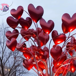 Commercio all'ingrosso moderno <span class=keywords><strong>esterno</strong></span> città quadrato in metallo astratto arte decorazione albero forma di grandi dimensioni in acciaio inox cuore scultura - Product Image 5