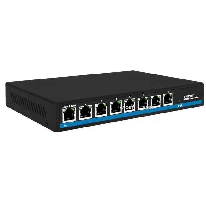 Заводская цена, слой 2 8 портов 2,5G Ethernet POE/нет переключателя PoE