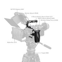 Kit de cage métallique pour appareil photo FX3/FX30 avec poignées supérieures et latérales, rig professionnel avec pince de câble et stabilisation
