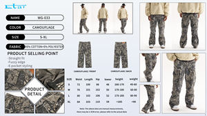 Pantalons de survêtement Joggers Work Track Stacked Straight Leg Heavyweight Denim 100% Cotton Cargo Baggy Jeans Pantalons pour hommes Automne - Product Image 3