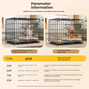 <span class=keywords><strong>Jaula</strong></span> Plegable de Metal Sólido para Perros Pequeños/Medianos con Ventana Superior, Bandeja Extraíble, Caja de Alambre Reforzado, Empaquetada sin Ensamblaje - Product Image 5