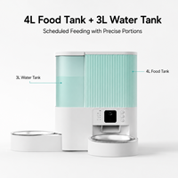 Distributeur automatique de nourriture et fontaine à eau 2-en-1 intelligent avec caméra 2K WiFi, design solide et élégant pour chats et petits chiens