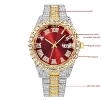 Montre Hip Hop Homme Luxe Étanche de Marque, Cadran Rond en Alliage, Montre-Bracelet à Quartz Idéale Cadeau pour Petit Ami