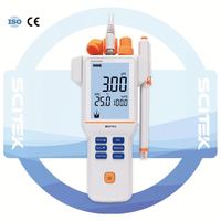 SCITEK Medidor de pH portátil-0,00 a 14.00pH Ajuste de pantalla táctil Medidor de pH