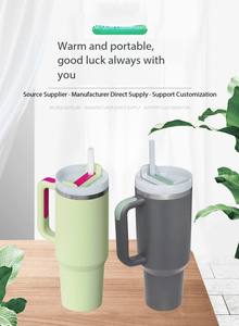 IStapromo Regalos Personalizados con Logotipo, Vaso Térmico de Acero Inoxidable de 40oz con Asa y Tapa con Popote, Aislamiento al Vacío de Doble Pared para Viajes en Coche - Product Image 3