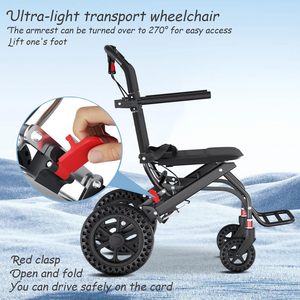 Silla de ruedas <span class=keywords><strong>manual</strong></span> ligera plegable de aluminio negro de la mejor calidad para discapacitados y ancianos - Product Image 2