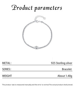 S925 Silver Minimalist Chain <b>Bracelet</b> With Round Diamond Bezel Setting Unisex Everyday Wear women's fashion - Product Image 2