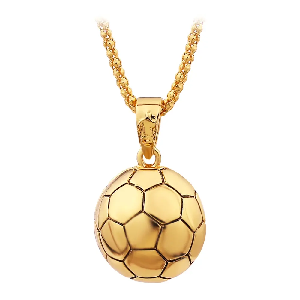 Collier pendentif Football européen, sphère de Football, bijoux pour Fans, équipe, prix victorieux, hommes, garçons, enfants, cadeaux 60 cm