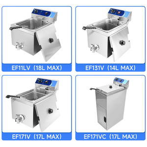 <span class=keywords><strong>Friteuse</strong></span> électrique professionnelle 6L à réservoir unique avec protection contre la surchauffe et robinet de vidange pour poulet frit, frites et chips - Product Image 6