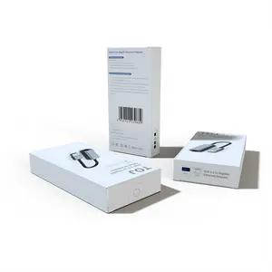 O cartão branco do tamanho feito sob encomenda do OEM imprimiu a caixa pequena do pacote de papel para USB Hub/Flash Drives/empacotamento do produto do cabo