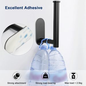 Porte-papier toilette <span class=keywords><strong>noir</strong></span> et or, support mural multifonctionnel pour salle de bain, support pour téléphone, étagère pour rouleau de serviette, accessoires - Product Image 6