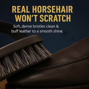 Cepillo de Detalle para Calzado de Cuero con Cerdas Largas de Pelo de Caballo y Cepillo de Limpieza de Silicona Ecológico - Product Image 3