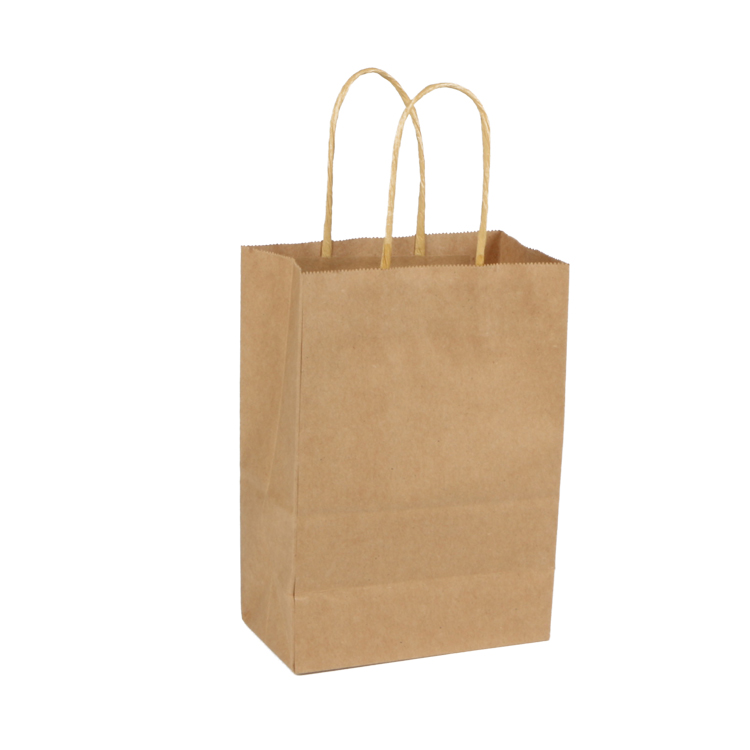 Custom Printed Kraft Paper Bag Carrying Bag Customized Promotion Offset Printing Logo Print Brown Kraft Paper Bag with Handle