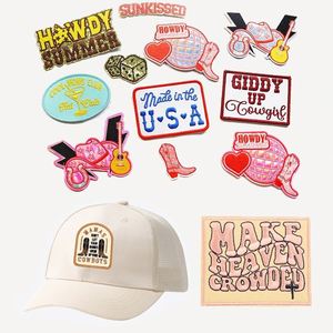 Patchs brodés personnalisés thermocollants pour casquettes, patchs brodés pour casquettes de camionneur, lettres brodées thermocollantes pour chapeaux et vêtements, badges. - Product Image 3