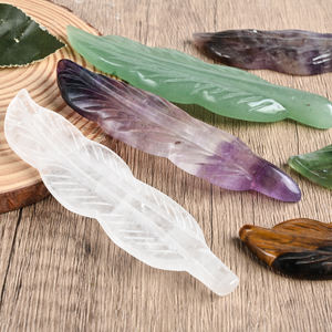 Pluma de Cristal de Cuarzo Natural Tallada a Mano, Artesanía de Cristal, Piedra Energética Curativa, Decoración para el Hogar, Colección, Venta al por Mayor - Product Image 2