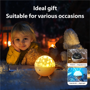 Lampe de projection LED sept couleurs ciel étoilé pour chambre d'enfant Corps en ABS Bleu Télécommande Intelligente Lecture de musique USB - Product Image 2