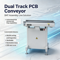 Système de convoyeur à bande automatique à double voie Conber pour circuits imprimés, contrôlé par PLC, machine SMT, AC110V/220V, garantie 1 an pour ligne SMT