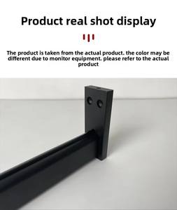 Support mural GQK en alliage d'aluminium pour tube carré, avec bride, non amovible, pour rail amortisseur simple - Product Image 6