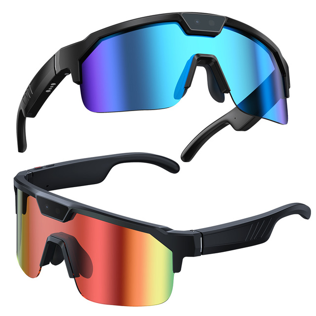 AI Real-Time Translation Sport Camera Glasses UV Polarized Cycling Smart Eyewear Video Recording Music Call Audio Glasses