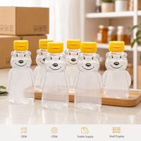 Botella exprimible de fábrica Honey Bear, tarros exprimibles Honey Bear, lindo contenedor vacío para almacenar y dispensar jarabe, salsa y zumo