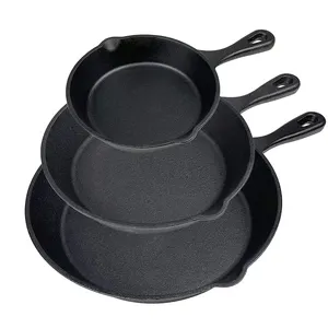 Cookware Cast Iron Skillet Fry Pan Round Non-stick Frying Pan For Outdoor Home Kitchen