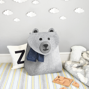 Upin-Cảm thấy giỏ lưu trữ cho trẻ em, lớn gấp động vật phim hoạt hình gấu giặt <span class=keywords><strong>Hamper</strong></span> cho trẻ em - Product Image 2