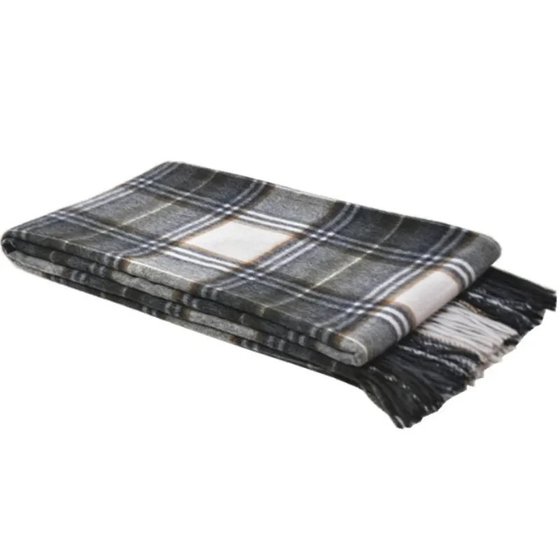 BLUE PHOENIX weiche Decke werfen 90 Wolle 10 Kaschmir Tartan Plaid Luxus Mora Spanien