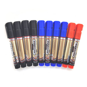 HW-188 Black Red Blue Cheap Large Round Tip Permanent Marker <b>Refillable</b> Oil Ink Paint Marker for Courier - Product Image 2