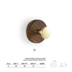 Durable Movable Solid Wood Suction Hook Kitchen Entrance Hat <b>Storage</b> Strong Load-Bearing Capacity No Drilling Accessory Gold - Product Image 6